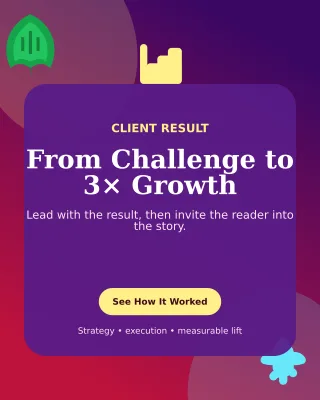 Botanical Case Study Poster — editable purple marketing and sales template, instagram portrait