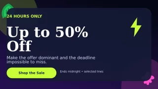 Botanical Flash Sale Wide Ad — editable black marketing and sales template, youtube thumbnail