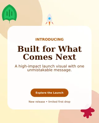 Botanical Product Launch Poster — editable white marketing and sales template, instagram portrait