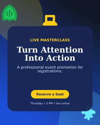 Botanical Webinar Campaign Poster — editable blue marketing and sales template, instagram portrait