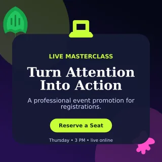 Botanical Webinar Campaign Social Post — editable black marketing and sales template, instagram post