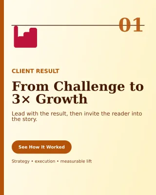 Editorial Case Study Poster — editable white marketing and sales template, instagram portrait