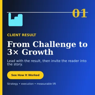 Editorial Case Study Social Post — editable blue marketing and sales template, instagram post