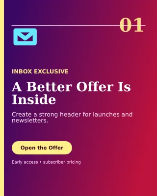 Editorial Email Campaign Poster — editable purple marketing and sales template, instagram portrait