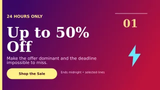 Editorial Flash Sale Wide Ad — editable purple marketing and sales template, youtube thumbnail