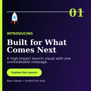 Editorial Product Launch Social Post — editable black marketing and sales template, instagram post