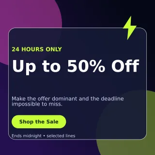 Glass Flash Sale Social Post — editable black marketing and sales template, instagram post