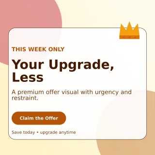 Glass Limited Offer Social Post — editable white marketing and sales template, instagram post