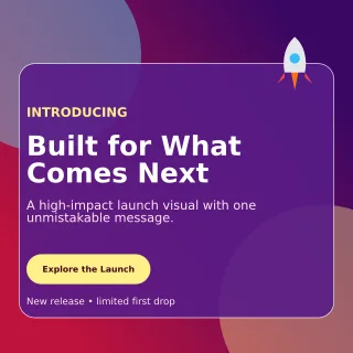 Glass Product Launch Social Post — editable purple marketing and sales template, instagram post