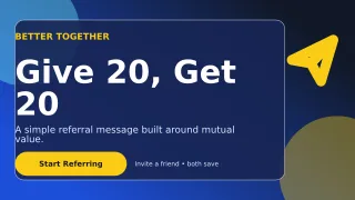 Glass Referral Offer Wide Ad — editable blue marketing and sales template, youtube thumbnail
