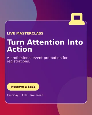 Glass Webinar Campaign Poster — editable purple marketing and sales template, instagram portrait