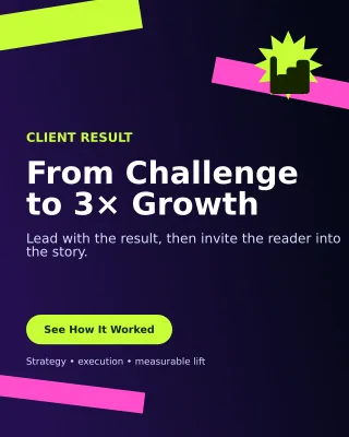 Kinetic Case Study Poster — editable black marketing and sales template, instagram portrait