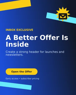 Kinetic Email Campaign Poster — editable blue marketing and sales template, instagram portrait