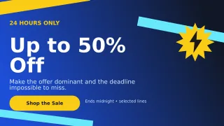 Kinetic Flash Sale Wide Ad — editable blue marketing and sales template, youtube thumbnail