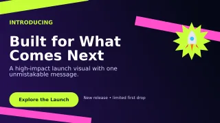 Kinetic Product Launch Wide Ad — editable black marketing and sales template, youtube thumbnail