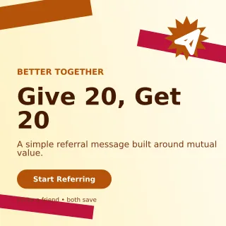 Kinetic Referral Offer Social Post — editable white marketing and sales template, instagram post