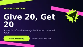 Kinetic Referral Offer Wide Ad — editable black marketing and sales template, youtube thumbnail