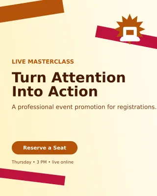 Kinetic Webinar Campaign Poster — editable white marketing and sales template, instagram portrait