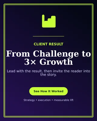 Luxe Case Study Poster — editable black marketing and sales template, instagram portrait