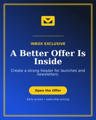 Luxe Email Campaign Poster — editable blue marketing and sales template, instagram portrait