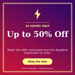 Luxe Flash Sale Social Post — editable purple marketing and sales template, instagram post