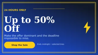 Luxe Flash Sale Wide Ad — editable blue marketing and sales template, youtube thumbnail