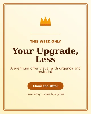 Luxe Limited Offer Poster — editable white marketing and sales template, instagram portrait