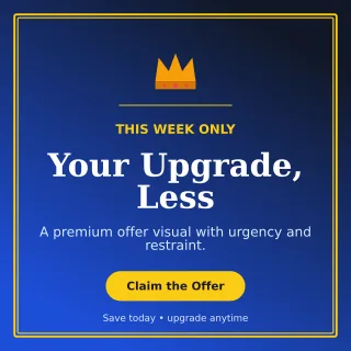Luxe Limited Offer Social Post — editable blue marketing and sales template, instagram post