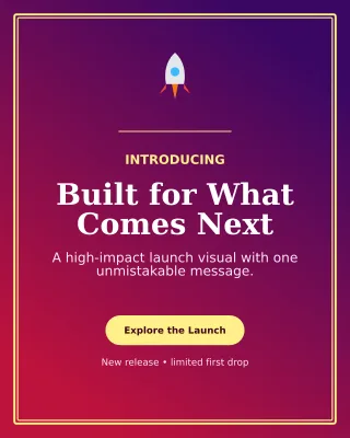 Luxe Product Launch Poster — editable purple marketing and sales template, instagram portrait