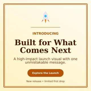 Luxe Product Launch Social Post — editable white marketing and sales template, instagram post