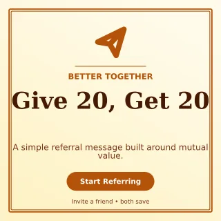 Luxe Referral Offer Social Post — editable white marketing and sales template, instagram post