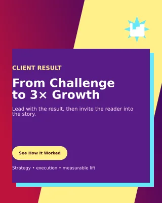 Neo Case Study Poster — editable purple marketing and sales template, instagram portrait