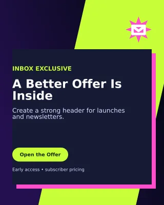 Neo Email Campaign Poster — editable black marketing and sales template, instagram portrait