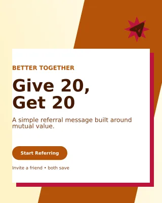 Neo Referral Offer Poster — editable white marketing and sales template, instagram portrait