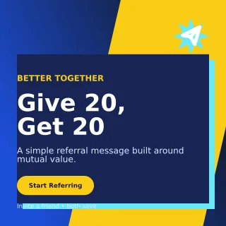 Neo Referral Offer Social Post — editable blue marketing and sales template, instagram post