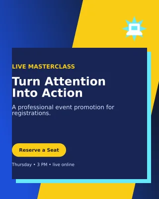 Neo Webinar Campaign Poster — editable blue marketing and sales template, instagram portrait
