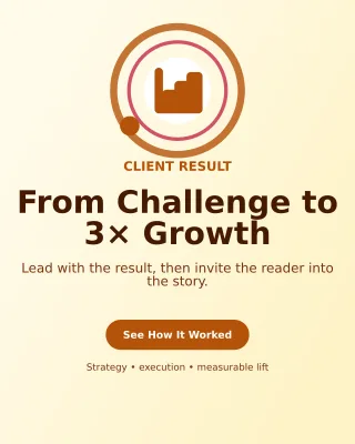 Orbit Case Study Poster — editable white marketing and sales template, instagram portrait