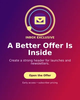 Orbit Email Campaign Poster — editable purple marketing and sales template, instagram portrait