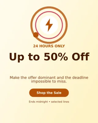 Orbit Flash Sale Poster — editable white marketing and sales template, instagram portrait