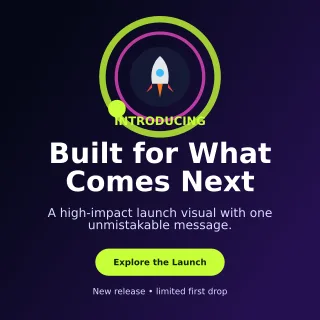 Orbit Product Launch Social Post — editable black marketing and sales template, instagram post