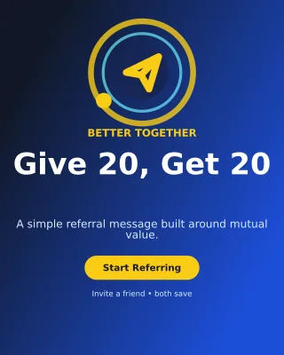 Orbit Referral Offer Poster — editable blue marketing and sales template, instagram portrait