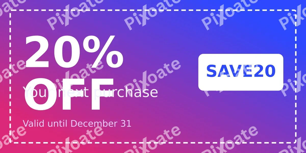 Coupon Coupon — editable blue marketing template, wide banner