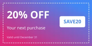 Coupon — editable blue marketing template, wide banner