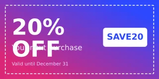 Coupon — editable blue marketing template, wide banner