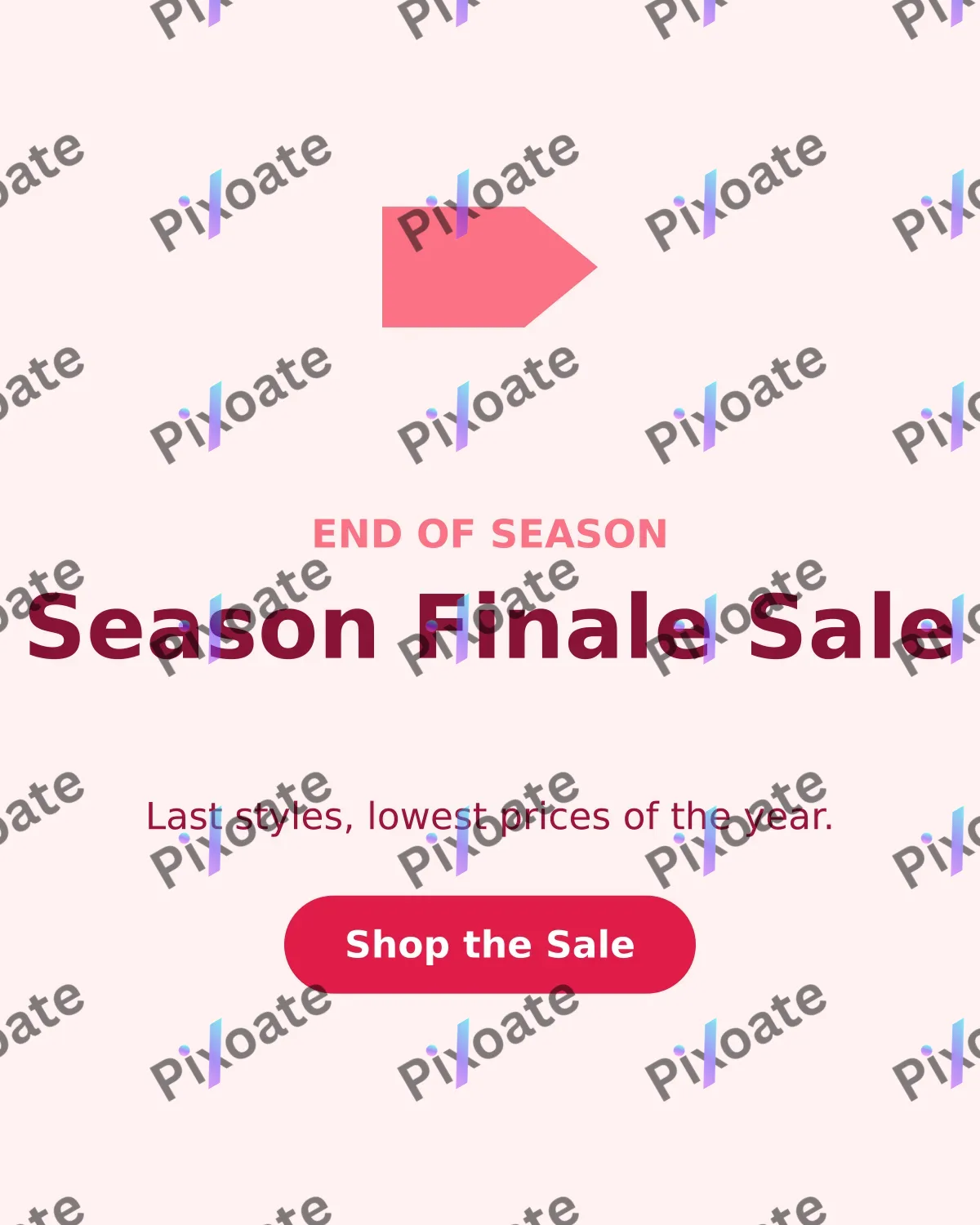 End of Season End of Season — editable white marketing template, instagram portrait