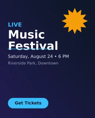 Event Flyer — editable blue marketing template, instagram portrait