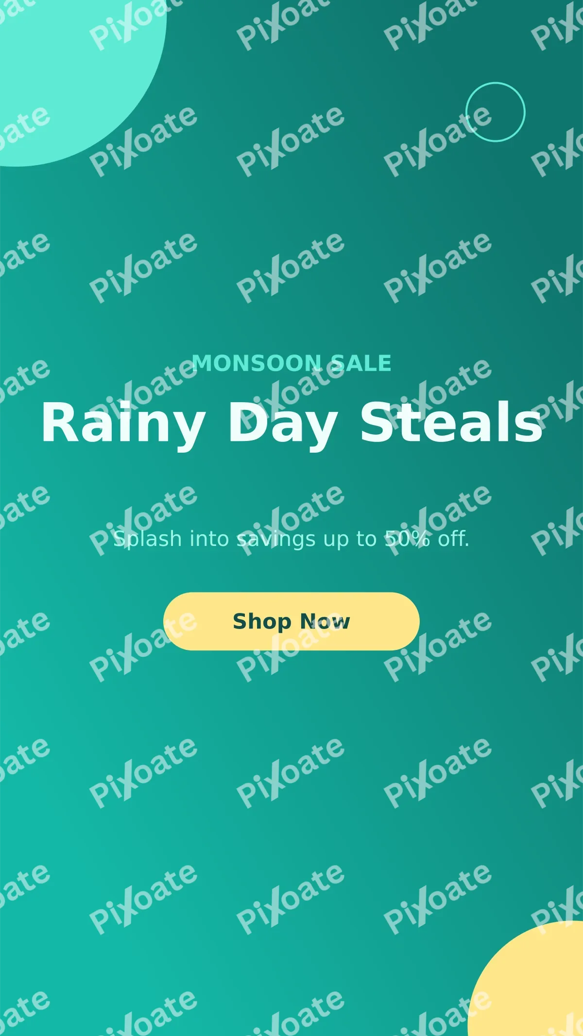 Monsoon Sale Monsoon Sale — editable teal marketing template, story / reel