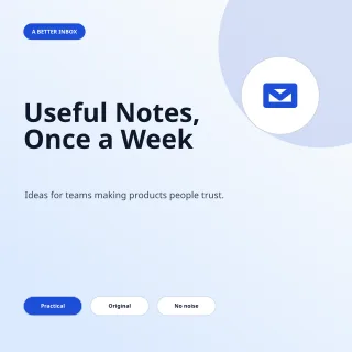 Newsletter Launch — Clear Blue — editable white marketing template, instagram post