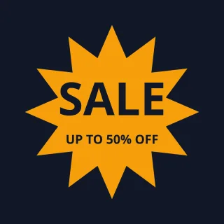 Sale Poster — editable blue marketing template, instagram post