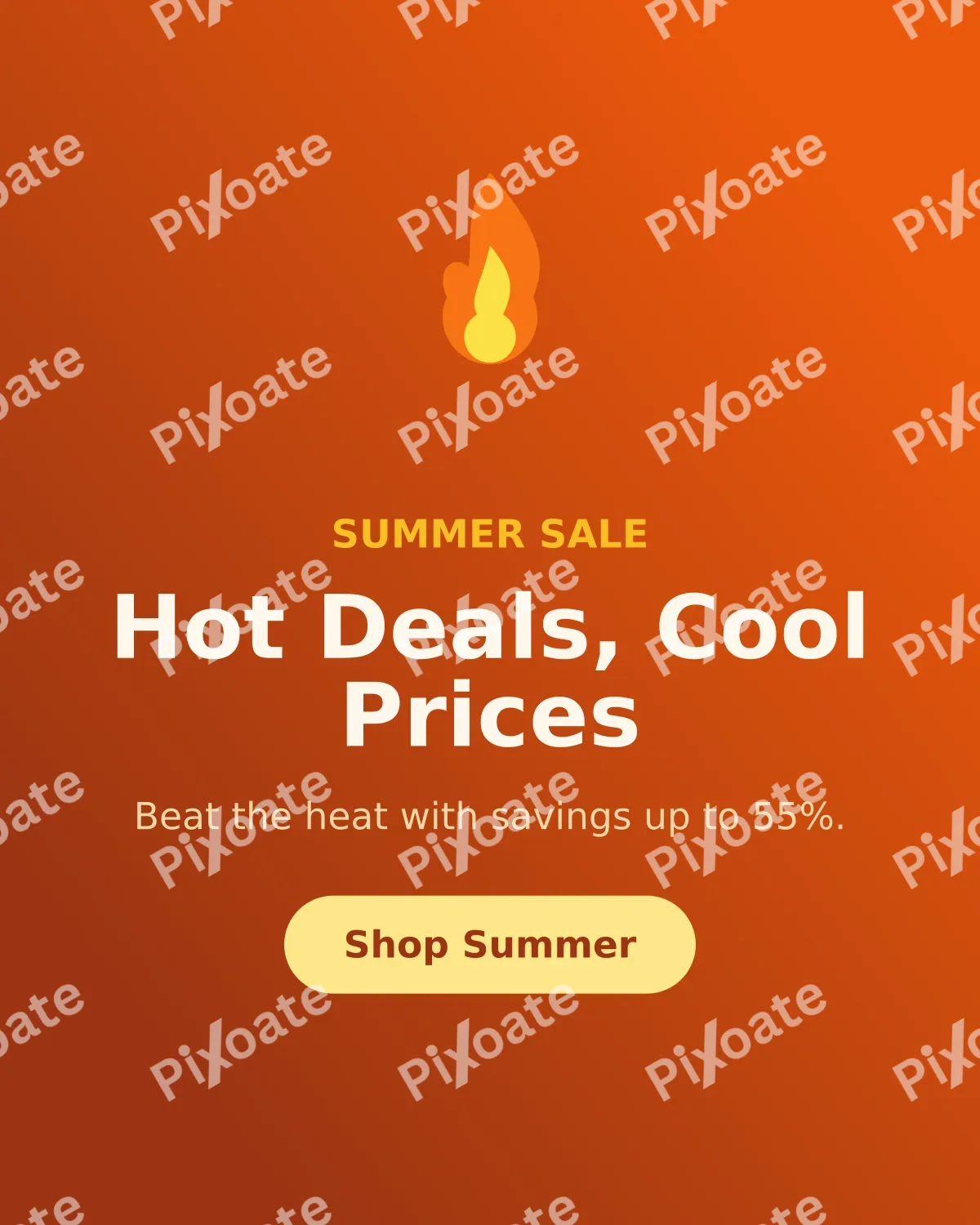 Summer Sale — editable brown marketing template, instagram portrait
